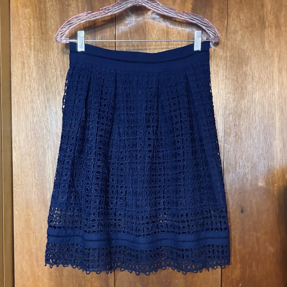 NWT Darling Navy A-Line Lace Skirt Size 8